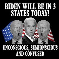 Biden Will Be In 3 States Today Funny Confused Joe Biden Drawstring Bag