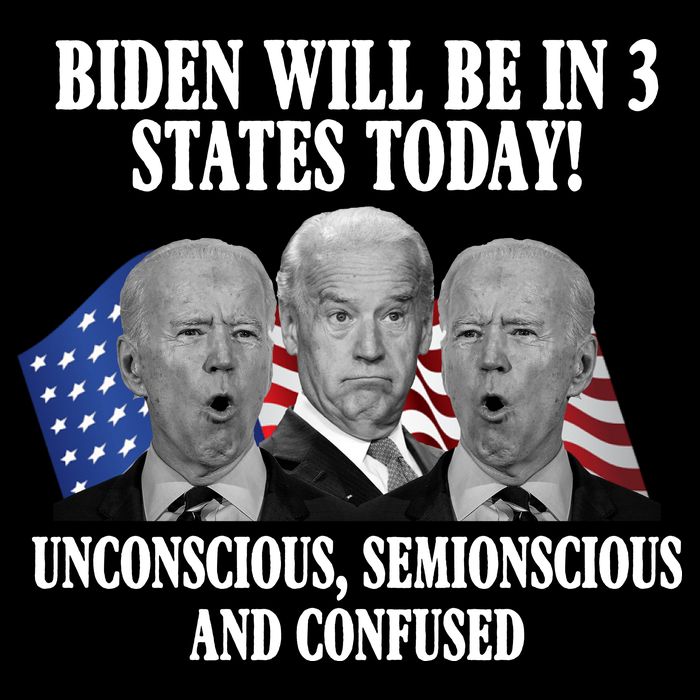 Biden Will Be In 3 States Today Funny Confused Joe Biden Drawstring Bag