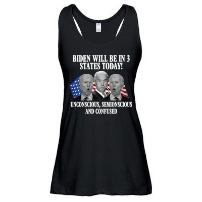 Biden Will Be In 3 States Today Funny Confused Joe Biden Ladies Essential Flowy Tank