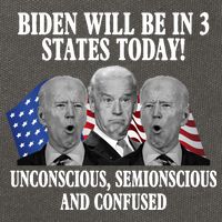 Biden Will Be In 3 States Today Funny Confused Joe Biden Cotton Canvas Backpack