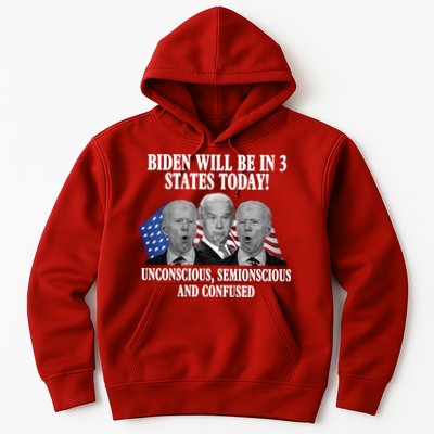 Biden Will Be In 3 States Today Funny Confused Joe Biden Hoodie
