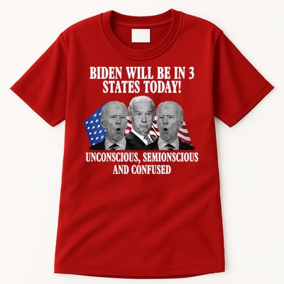 Biden Will Be In 3 States Today Funny Confused Joe Biden Tall T-Shirt