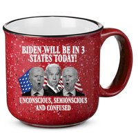 Biden Will Be In 3 States Today Funny Confused Joe Biden 15oz Campfire Ceramic Mug