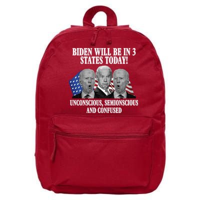 Biden Will Be In 3 States Today Funny Confused Joe Biden 16 in Basic Backpack