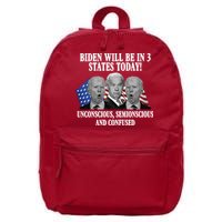 Biden Will Be In 3 States Today Funny Confused Joe Biden 16 in Basic Backpack