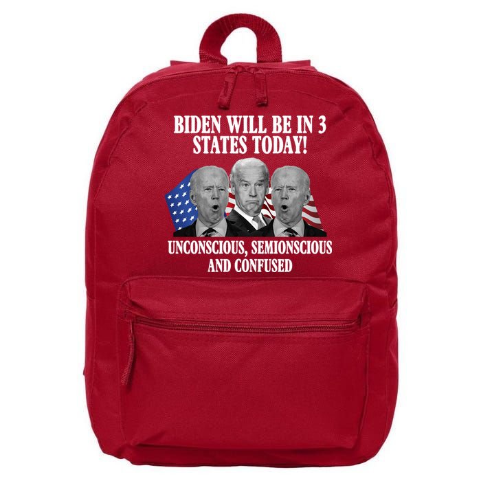 Biden Will Be In 3 States Today Funny Confused Joe Biden 16 in Basic Backpack