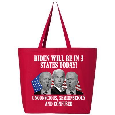Biden Will Be In 3 States Today Funny Confused Joe Biden 25L Jumbo Tote