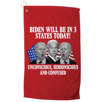Biden Will Be In 3 States Today Funny Confused Joe Biden Golf Towel