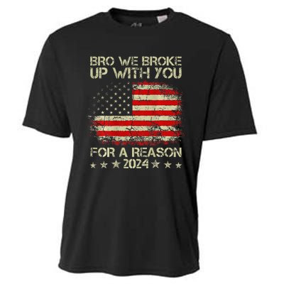 Bro We Broke Up With You For A Reason America Flag Cooling Performance Crew T-Shirt