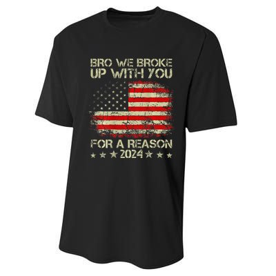 Bro We Broke Up With You For A Reason America Flag Performance Sprint T-Shirt