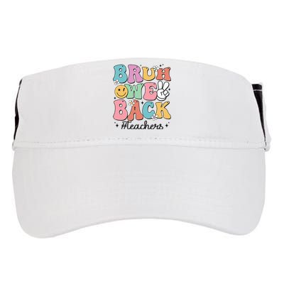 Bruh We Back Teachers Back To School Groovy Funny Adult Drive Performance Visor