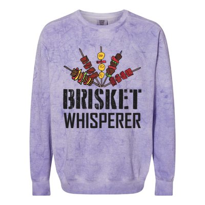 Brisket Whisperer Carnivore Bbq Meat Funny Grilling Gift Colorblast Crewneck Sweatshirt