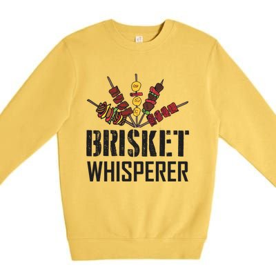 Brisket Whisperer Carnivore Bbq Meat Funny Grilling Gift Premium Crewneck Sweatshirt