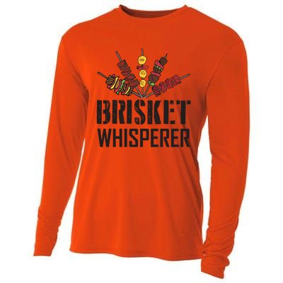 Brisket Whisperer Carnivore Bbq Meat Funny Grilling Gift Cooling Performance Long Sleeve Crew