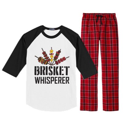 Brisket Whisperer Carnivore Bbq Meat Funny Grilling Gift Raglan Sleeve Pajama Set