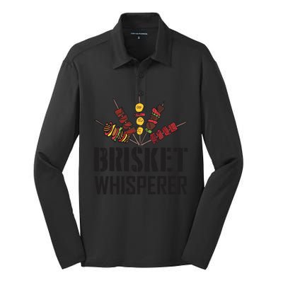 Brisket Whisperer Carnivore Bbq Meat Funny Grilling Gift Silk Touch Performance Long Sleeve Polo