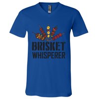 Brisket Whisperer Carnivore Bbq Meat Funny Grilling Gift V-Neck T-Shirt