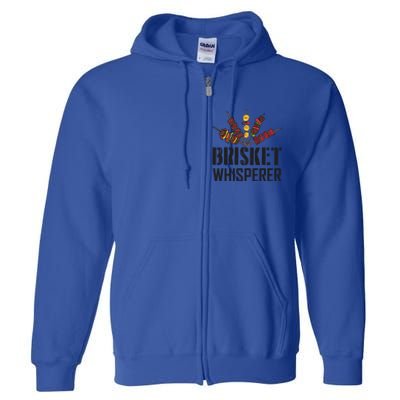 Brisket Whisperer Carnivore Bbq Meat Funny Grilling Gift Full Zip Hoodie