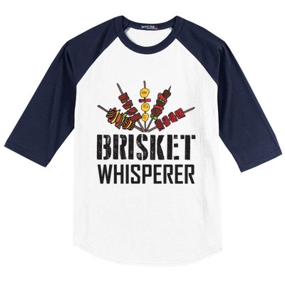 Brisket Whisperer Carnivore Bbq Meat Funny Grilling Gift Baseball Sleeve Shirt