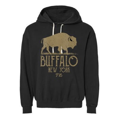 BFLO WNY Clothing Area Code 716 Buffalo New York Garment-Dyed Fleece Hoodie
