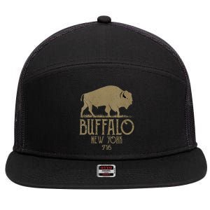 BFLO WNY Clothing Area Code 716 Buffalo New York 7 Panel Mesh Trucker Snapback Hat