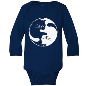 Black White Cat Yin And Yang For Women And Daddy Baby Long Sleeve Bodysuit