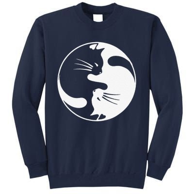 Black White Cat Yin And Yang For Women And Daddy Tall Sweatshirt