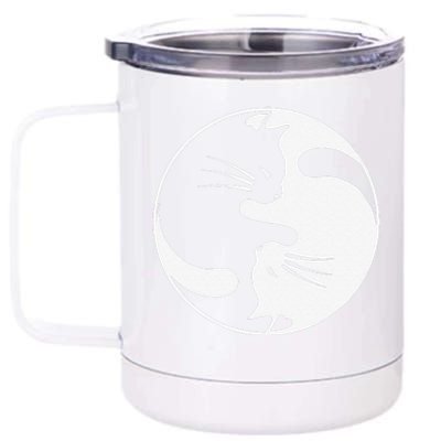 Black White Cat Yin And Yang For Women And Daddy 12 oz Stainless Steel Tumbler Cup