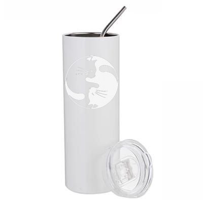 Black White Cat Yin And Yang For Women And Daddy Stainless Steel Tumbler