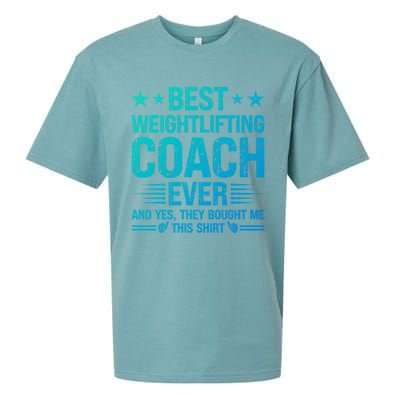 Best Weightlifting Coach Ever Funny Weightlifting Coach Gift Sueded Cloud Jersey T-Shirt