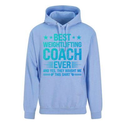 Best Weightlifting Coach Ever Funny Weightlifting Coach Gift Unisex Surf Hoodie