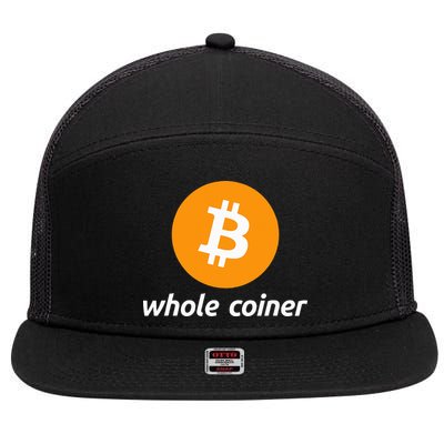 Bitcoin Whole Coiner 7 Panel Mesh Trucker Snapback Hat