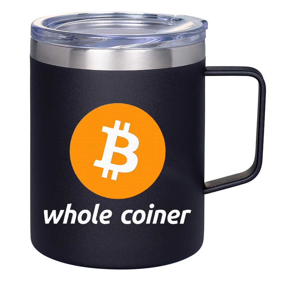 Bitcoin Whole Coiner 12oz Stainless Steel Coffee Mug