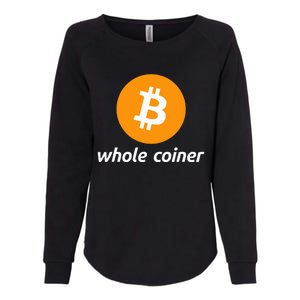 Bitcoin Whole Coiner Womens California Wash Sweatshirt