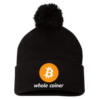 Bitcoin Whole Coiner Pom Pom 12in Knit Beanie