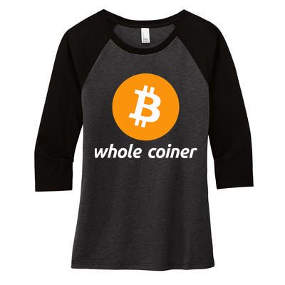 Bitcoin Whole Coiner Women's Tri-Blend 3/4-Sleeve Raglan Shirt