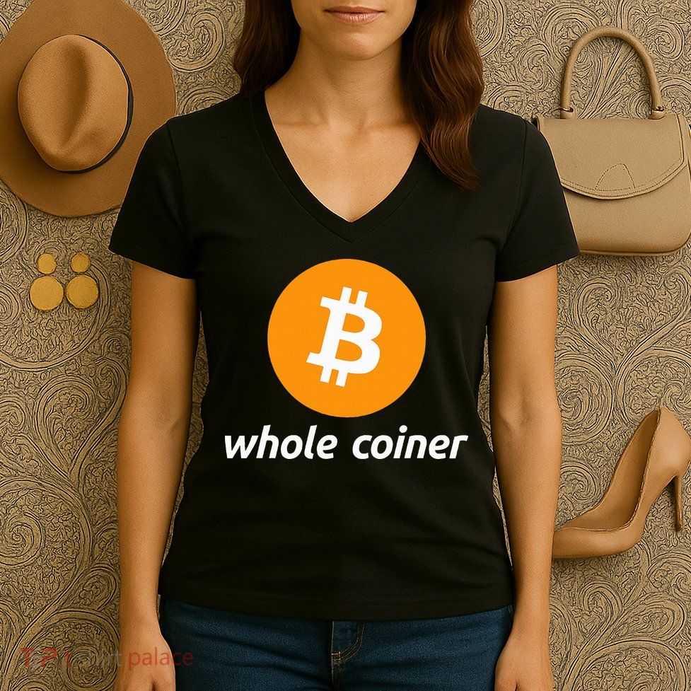 Bitcoin Whole Coiner Women's V-Neck T-Shirt