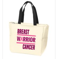 Breast Warrior Cancer Ribbon Zip Tote Bag