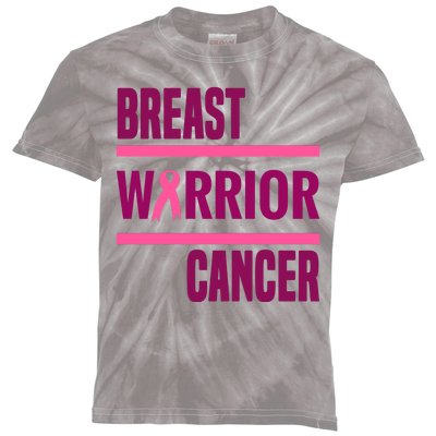 Breast Warrior Cancer Ribbon Kids Tie-Dye T-Shirt