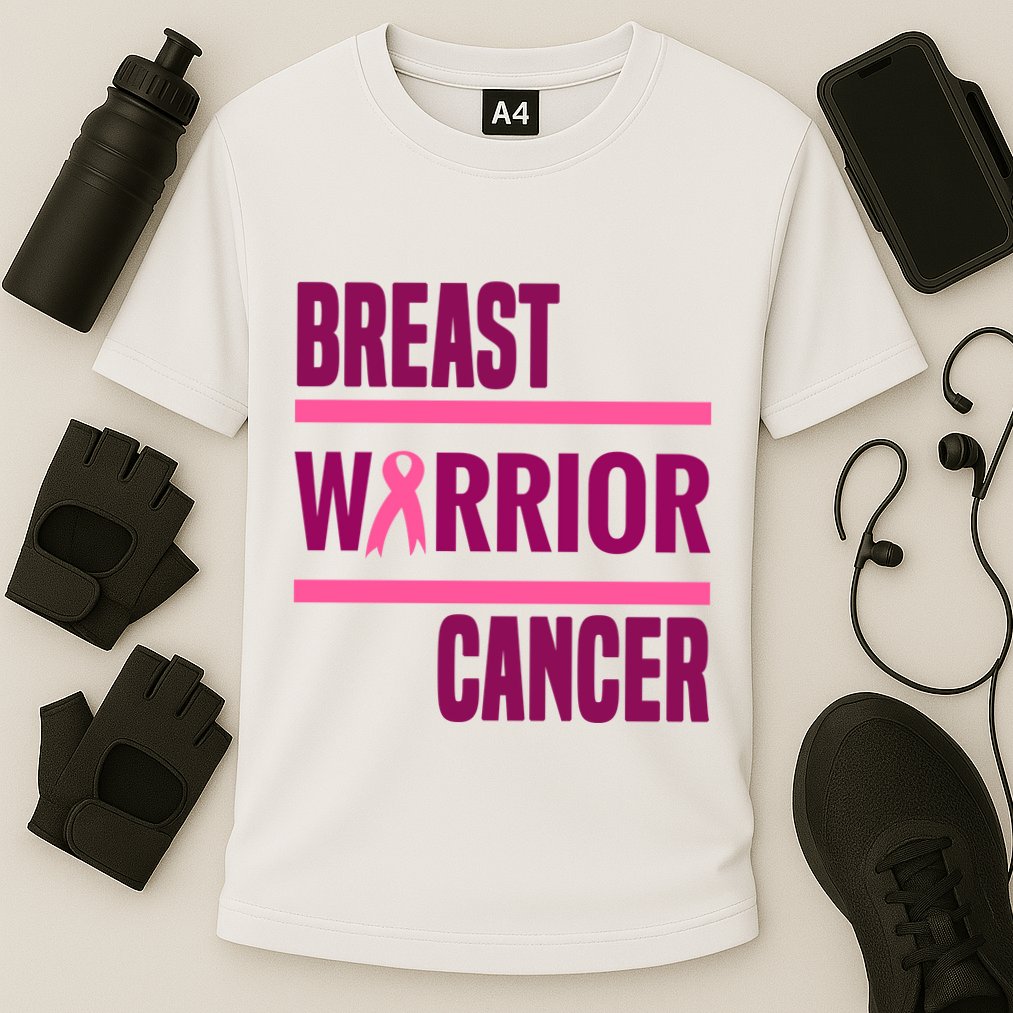 Breast Warrior Cancer Ribbon Cooling Performance Crew T-Shirt