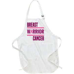 Breast Warrior Cancer Ribbon Full-Length Apron With Pockets