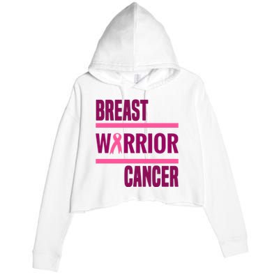 Breast Warrior Cancer Ribbon Crop Fleece Hoodie