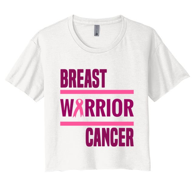Breast Warrior Cancer Ribbon Crop Top