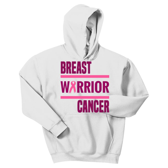 Breast Warrior Cancer Ribbon Kids Hoodie