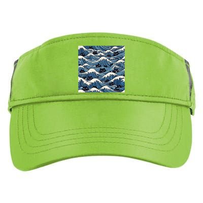 Blue Wave Cat Ladies For Kamala Harris President 2024 Adult Drive Performance Visor