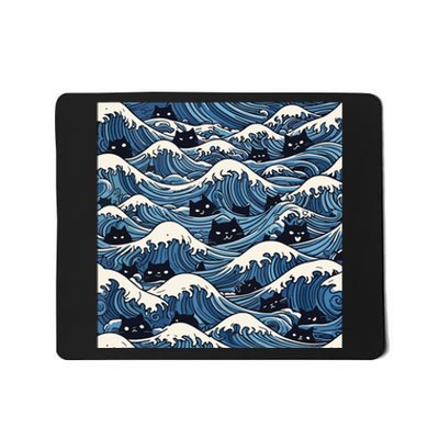 Blue Wave Cat Ladies For Kamala Harris President 2024 Mousepad