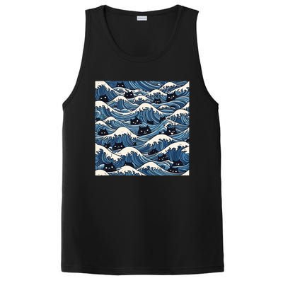 Blue Wave Cat Ladies For Kamala Harris President 2024 PosiCharge Competitor Tank