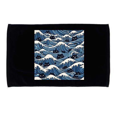 Blue Wave Cat Ladies For Kamala Harris President 2024 Microfiber Hand Towel