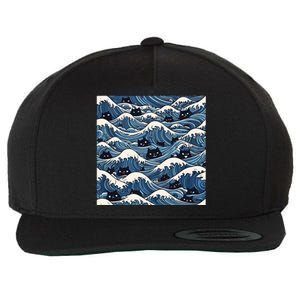 Blue Wave Cat Ladies For Kamala Harris President 2024 Wool Snapback Cap