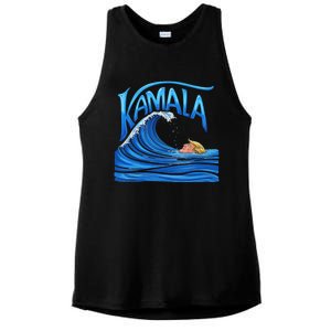 Blue Wave Cat For Kamala Harris Trump Ladies PosiCharge Tri-Blend Wicking Tank